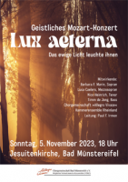 Lux aeterna - Geistliches Konzert mit Werken von W.A.Mozart