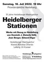 51 Jahre Madrigalchor, Heidelberger Stationen