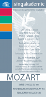 Mozart im November im Konzerthaus |Berliner Singakademie