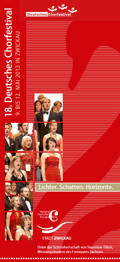 Cover des Faltblattes zum 18. Deutschen Chorfestival Zwickau 2013
